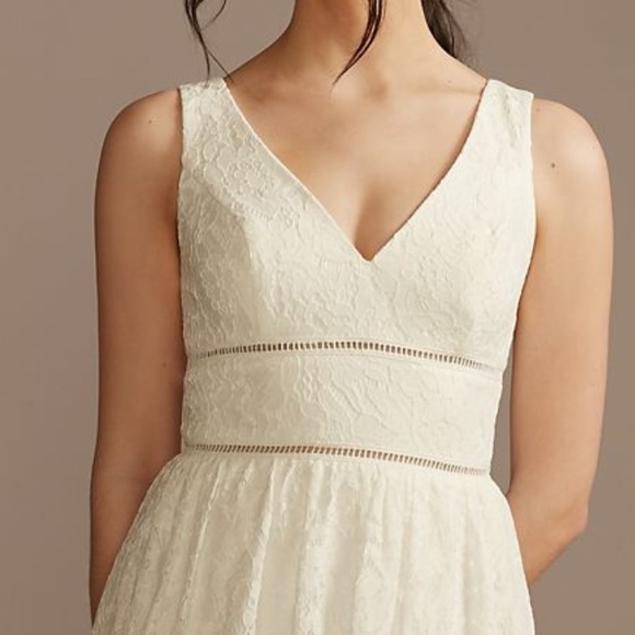 NWT New David’s Bridal DB Studio v-neck lace short sheath party dress 2 - Picture 3 of 5